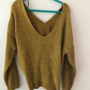 oversized chenille sweater mustard new with tags